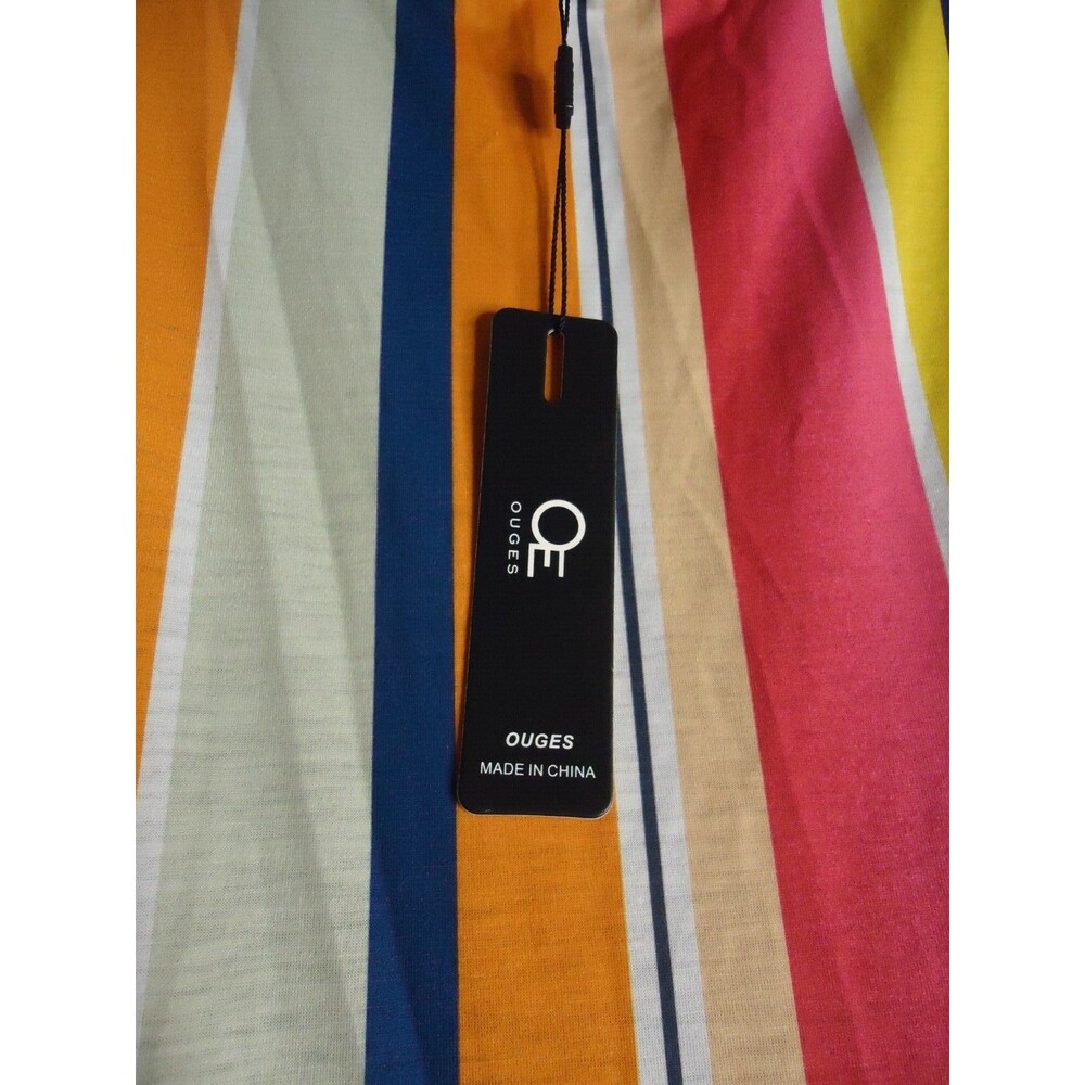 Ouges Short Sleeve Multicolored Vertical Stripe F… - image 4